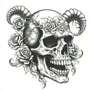 woman face rose scorpion skull tattoo design idea