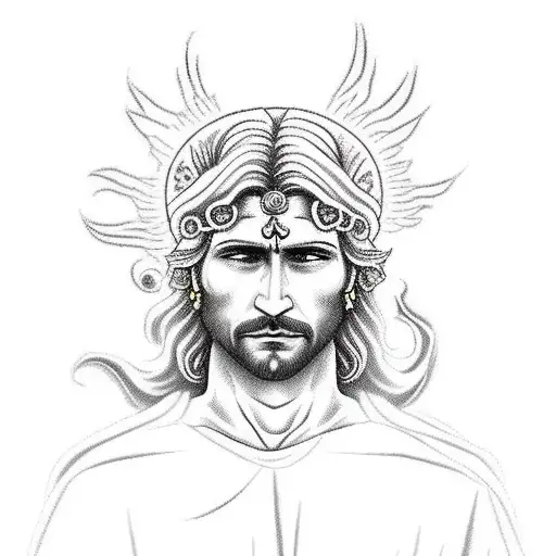 san judas Saint Jude with clouds heavenly celestial or with flowers tattoo design idea