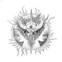 medival sun and moon as knights tattoo design idea