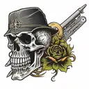 combat, skull, 35th CAB, army, 21 years tattoo design idea