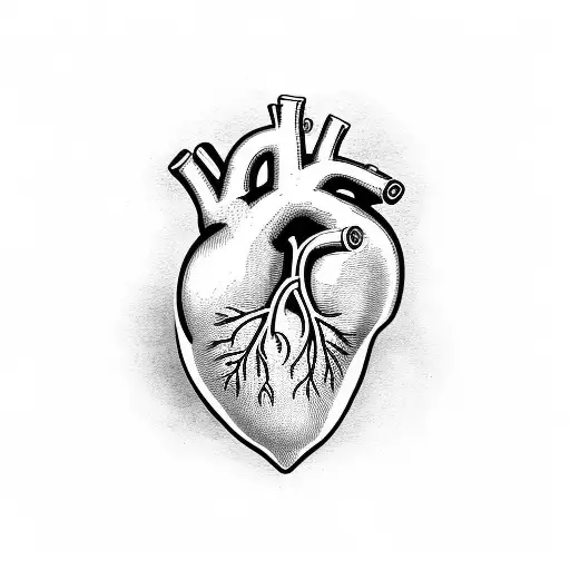 anatomical heart outline with birthdates tattoo design idea