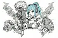 Lucy from cyberpunk edgerunners tattoo design idea