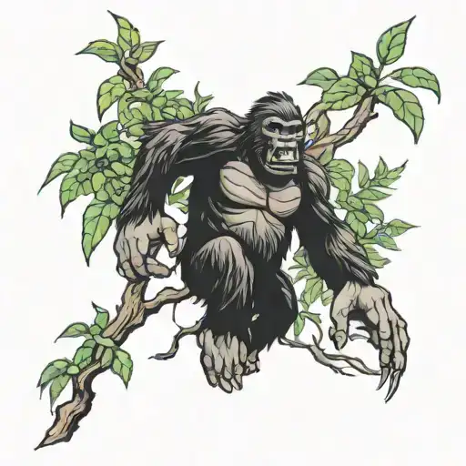 king kong forest tattoo design idea