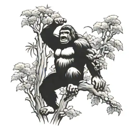 king kong forest tattoo design idea