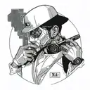cyberpunk inspired surgeon operating tattoo design idea