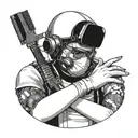 cyberpunk inspired surgeon operating tattoo design idea