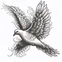 dove flying away tattoo design idea