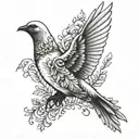 dove flying away tattoo design idea