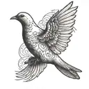 dove flying away tattoo design idea