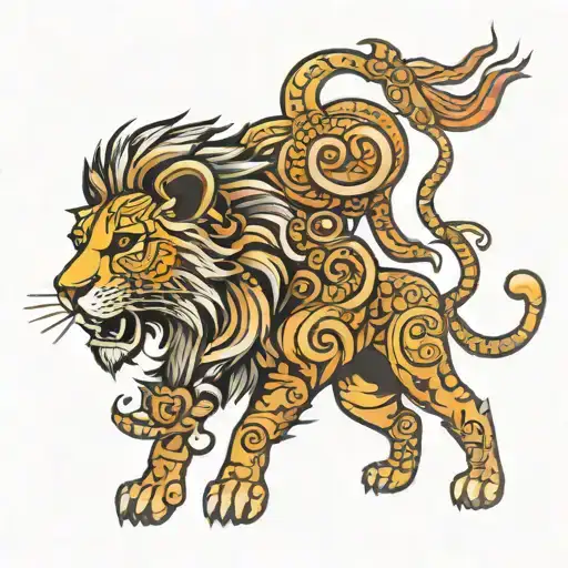 Nigerian lion tattoo design idea