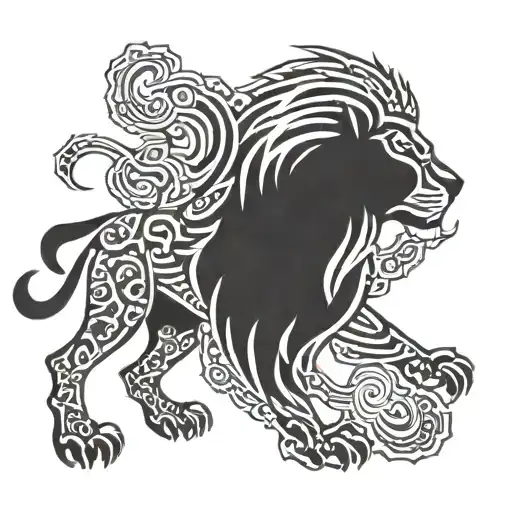 Nigerian lion tattoo design idea