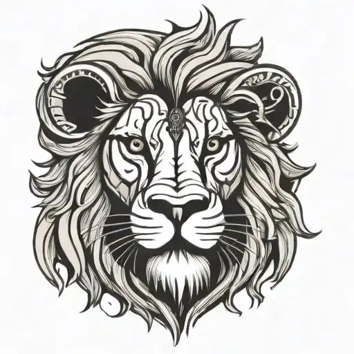 Nigerian lion head tattoo design idea
