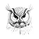 mean looking owl approaching prey tattoo design idea