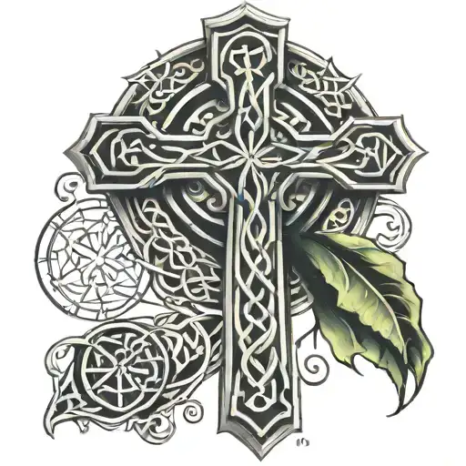 celtic cross wrapped tattoo design idea