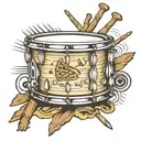 snare drum with crossed drum sticks tattoo design idea
