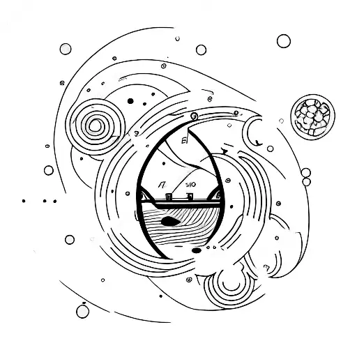 Breast stroke with Space tattoo design idea