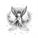 falling angel tattoo design idea