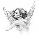 falling angel tattoo design idea