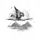 falling angle tattoo design idea