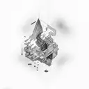 falling angle tattoo design idea