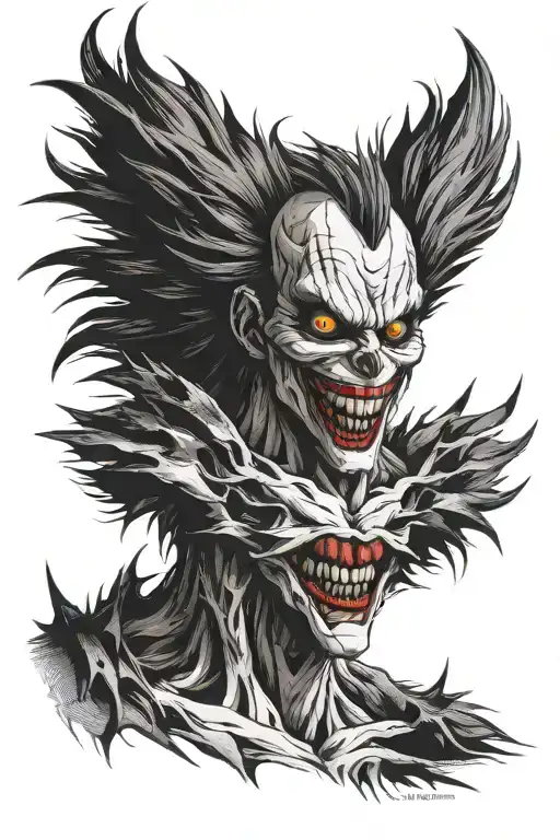 ryuk from deathnote tattoo design idea