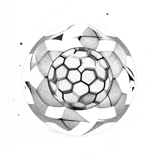zen circle with soccer ball inside tattoo design idea