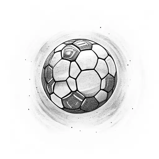 enso circle with soccer ball inside tattoo design idea