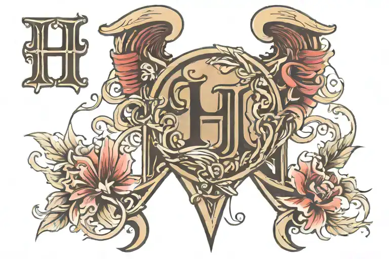 memorial with the initial h on throat tattoo design idea
