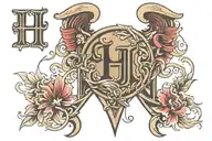 memorial with the initial h on throat tattoo design idea