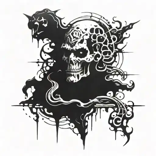 Anger, greed, delusion, intoxication, envy, hatred, envy, hatred and fear tattoo design idea