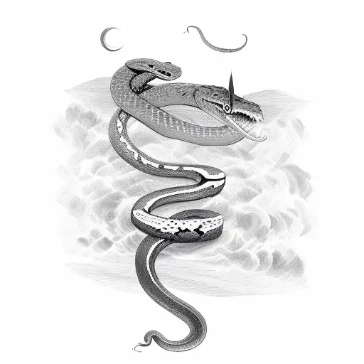 Snake on sword tattoo design idea