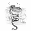 Snake on sword tattoo design idea