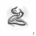 Snake on sword tattoo design idea