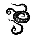 Snake on sword tattoo design idea
