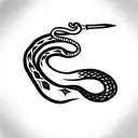 Snake on sword tattoo design idea
