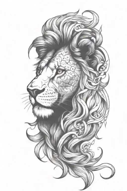 lion face with scar lion face tattoo design idea