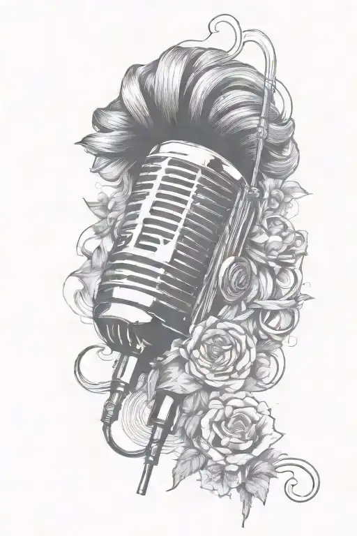 mic vintage shure tattoo design idea