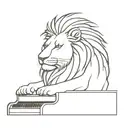 An abstract minimalist design combining a lion's mane with piano keys, representing a harmonious blend of passion and music tattoo design idea