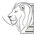 An abstract minimalist design combining a lion's mane with piano keys, representing a harmonious blend of passion and music tattoo design idea