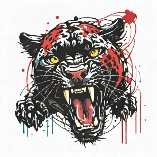 panther american football tattoo design idea