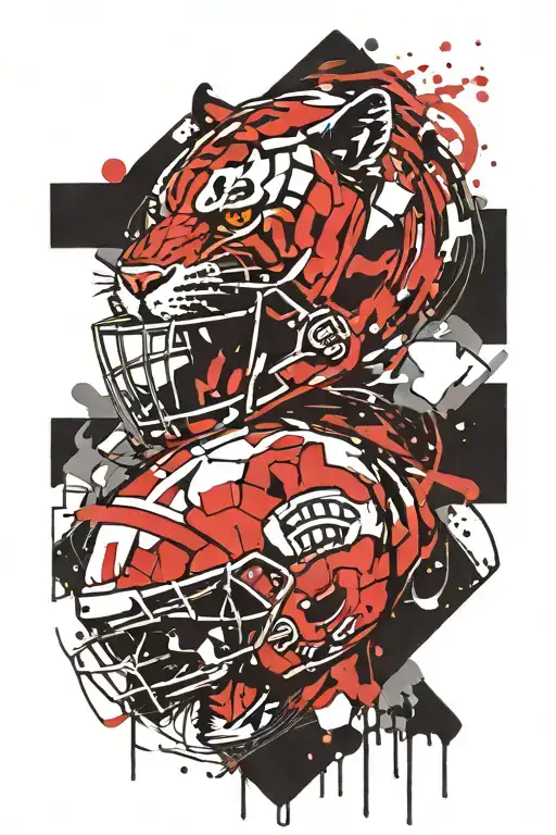 panther american football tattoo design idea