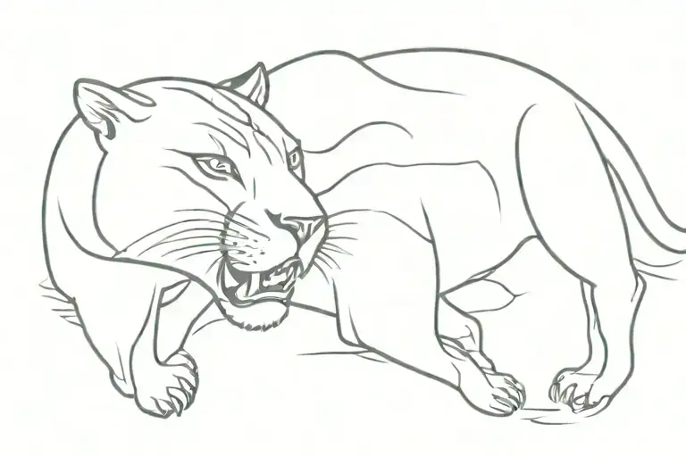 panther american football tattoo design idea