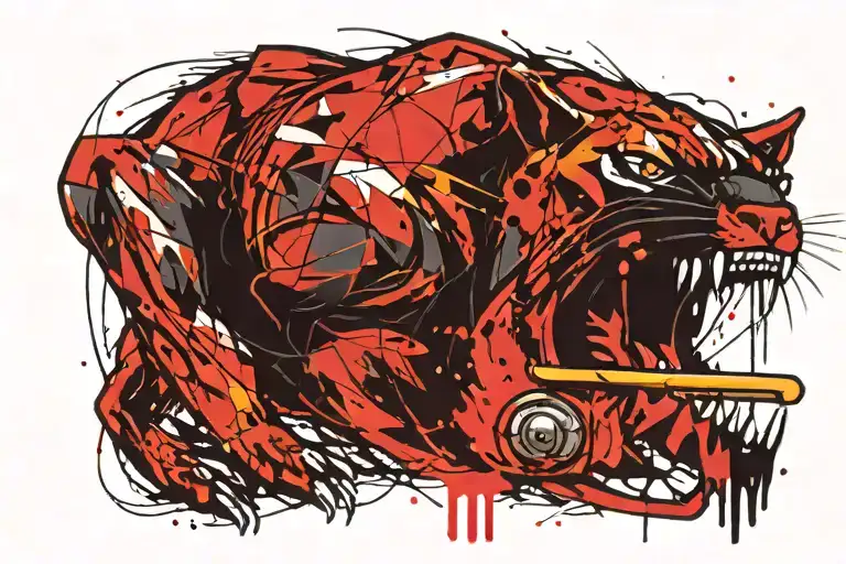 panther american football tattoo design idea