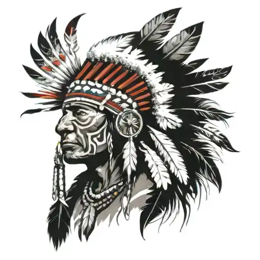 Native american and somaon tribal meanings together in an image tattoo design idea