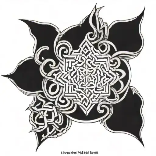 Karma endless knot tattoo design idea