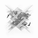 Stairway into clouds with doves  tattoo design idea