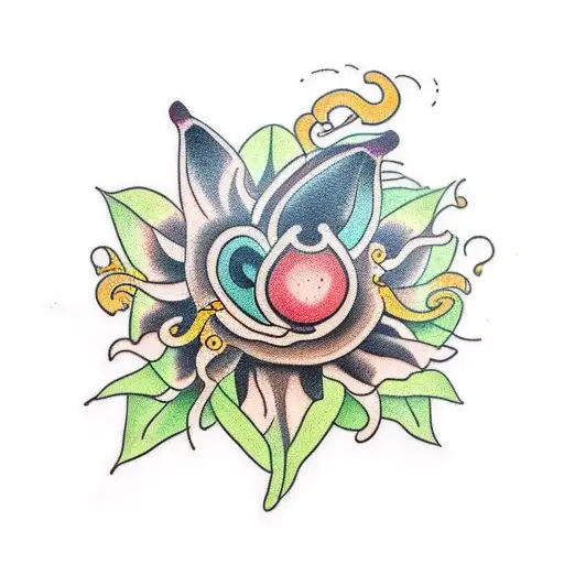 passionfruit flower tattoo design idea