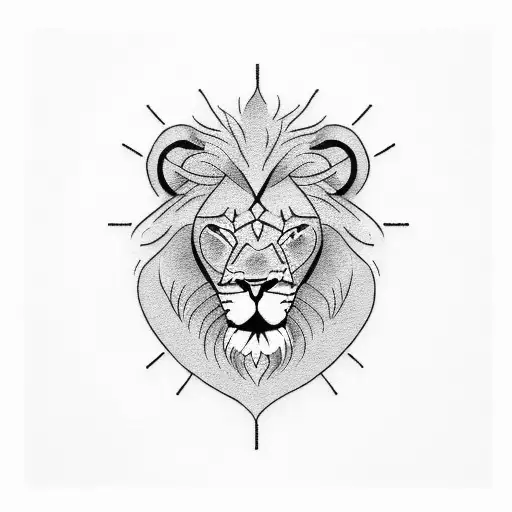 A lion wearing a Brazilian Jiu Jitsu black belt tattoo design idea