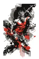 poseidon god tattoo design idea