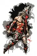 poseidon god tattoo design idea